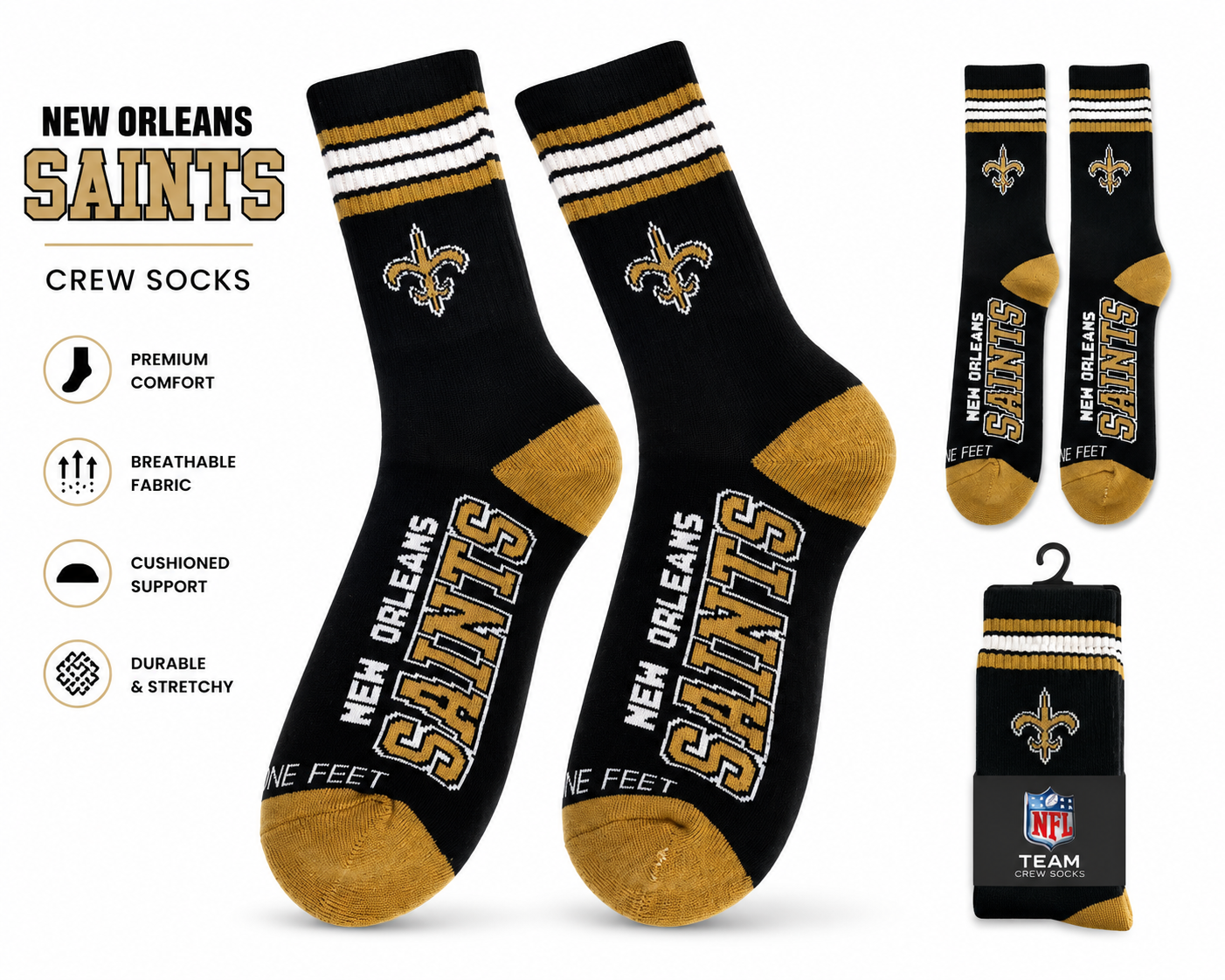 New Orleans Saints Socks