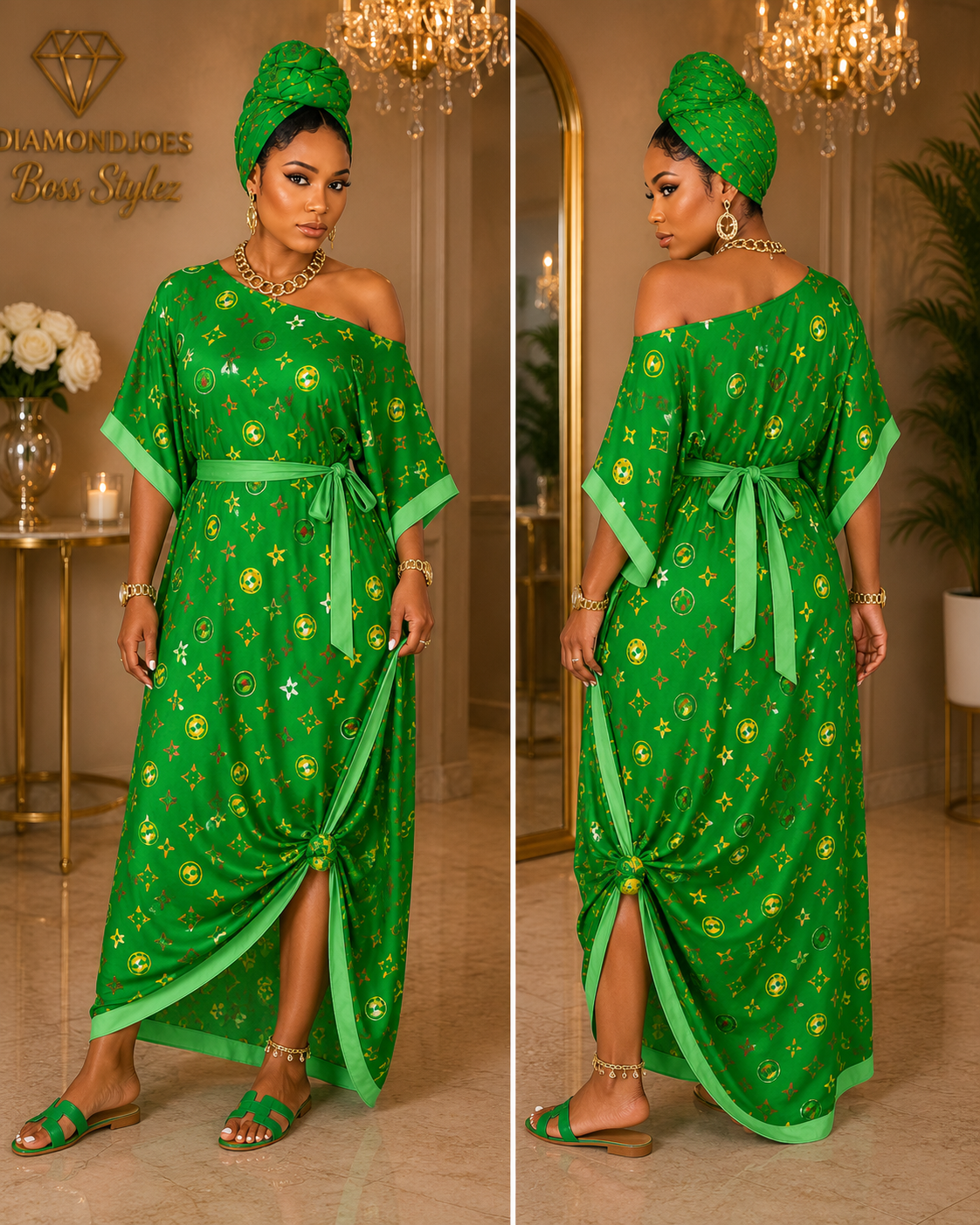 GREEN ELEGANCE KAFTAN