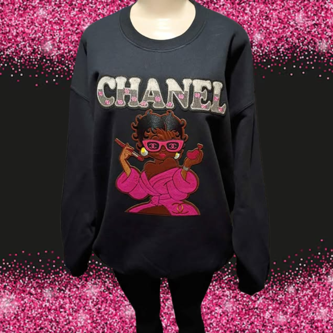 CHANEL PATCH SWEATSHIRT CUSTOM MADE