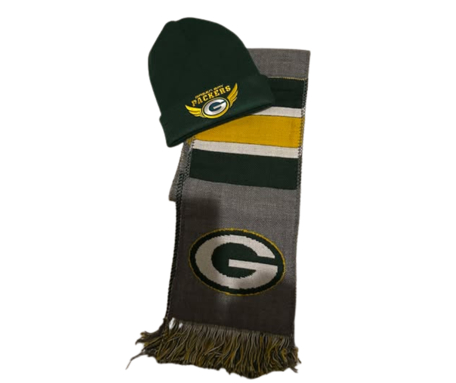 GREENBAY PACKERS BEENIE HAT & SCARVE