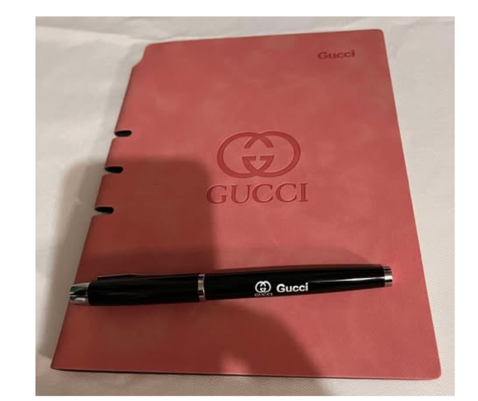 GUCCI PINK JOURNAL WITH MATCHING PEN