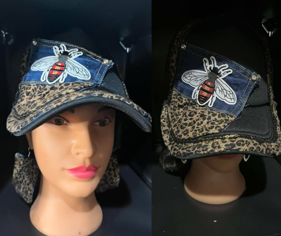 LEOPARD BEE CUSTOM PATCH TRUCKER HAT