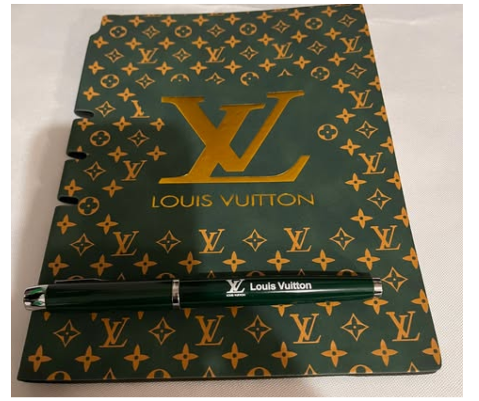LV GREEN JOURNAL WITH MATCHING PEN