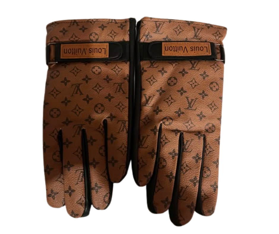 LOUIS VUITTON TAN MONO LEATHER GLOVES