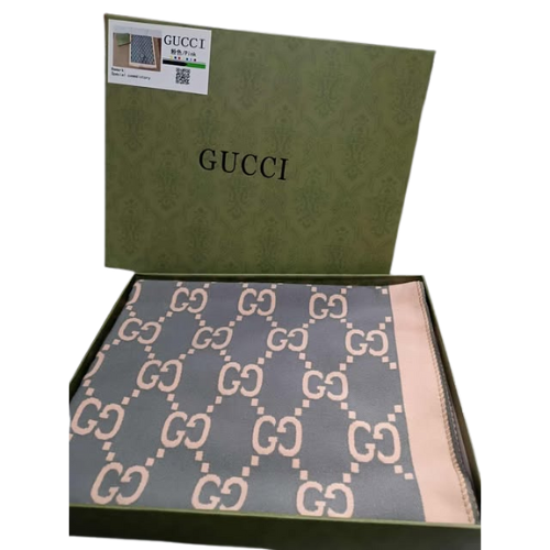 GUCCI CASHMIER SCARVE GRAY PINK