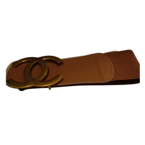 CHANEL STRETCH BELT BROWN