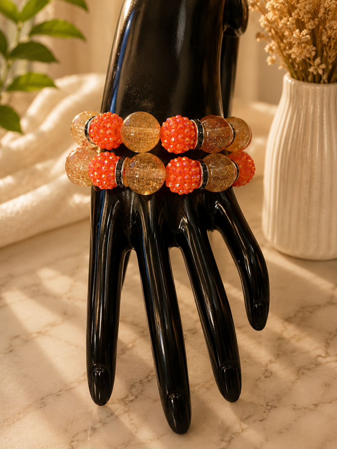 ORANGE BLOOSOM 2PC BRACELET SET