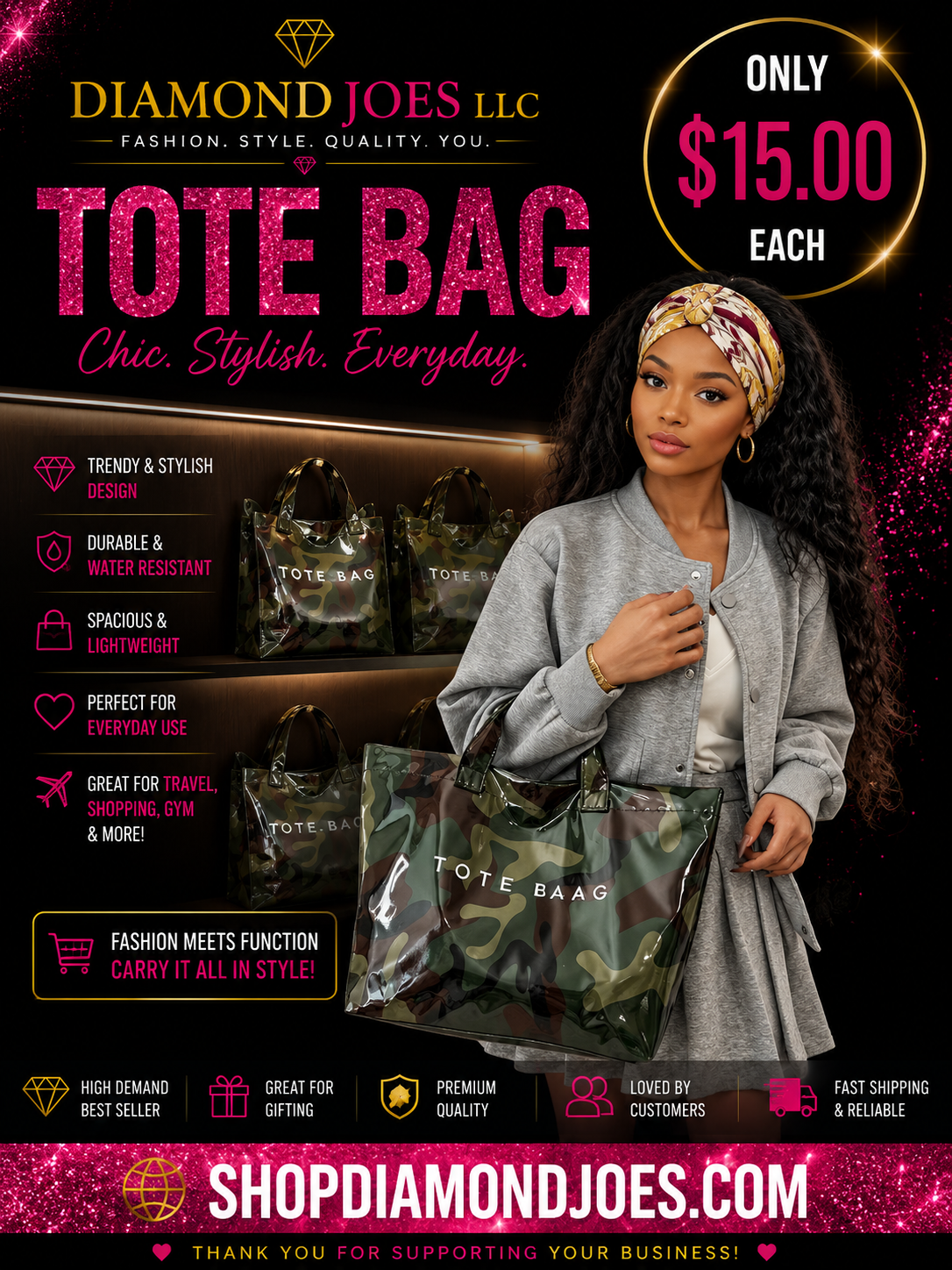 Camouflage Shoulder Tote Bag