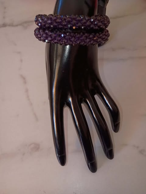 PURPLE PASSION 2PC BLING BRACELET SET