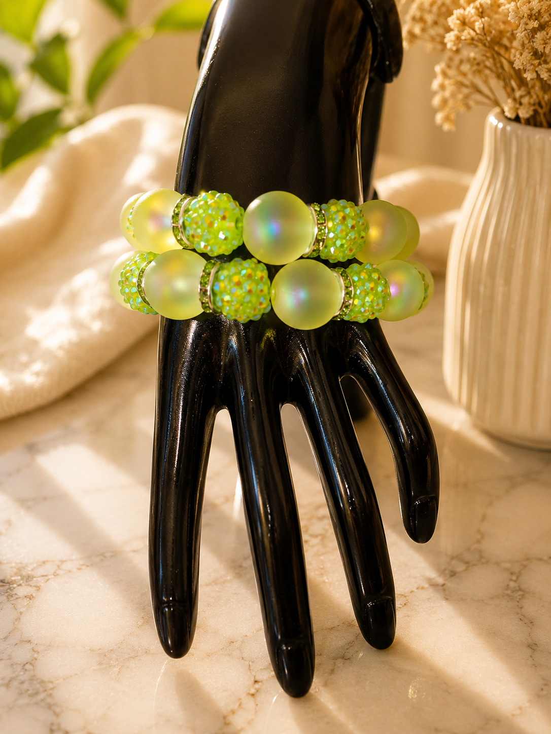 YELLOW BLING 2PC BRACELET SET