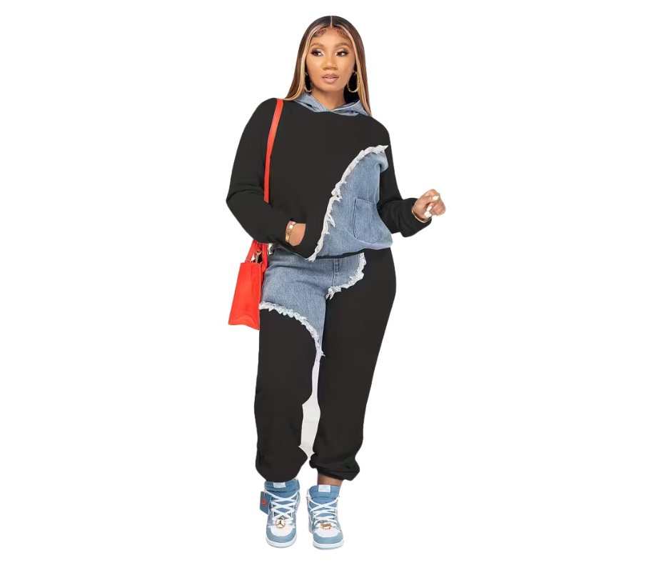 Fashion Sweatshirt Long Fringe  Two-Piece Suit