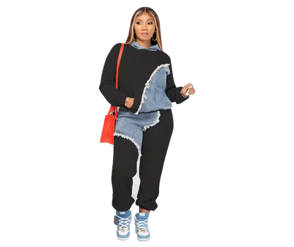 Fashion Sweatshirt Long Fringe  Two-Piece Suit