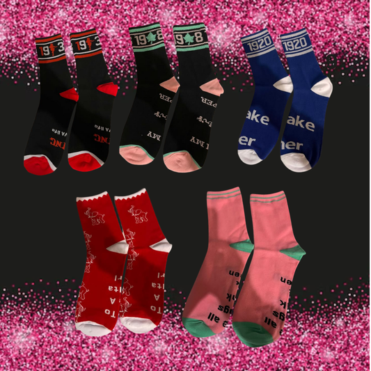 5PC MULTI SORORITY SOCKS SET