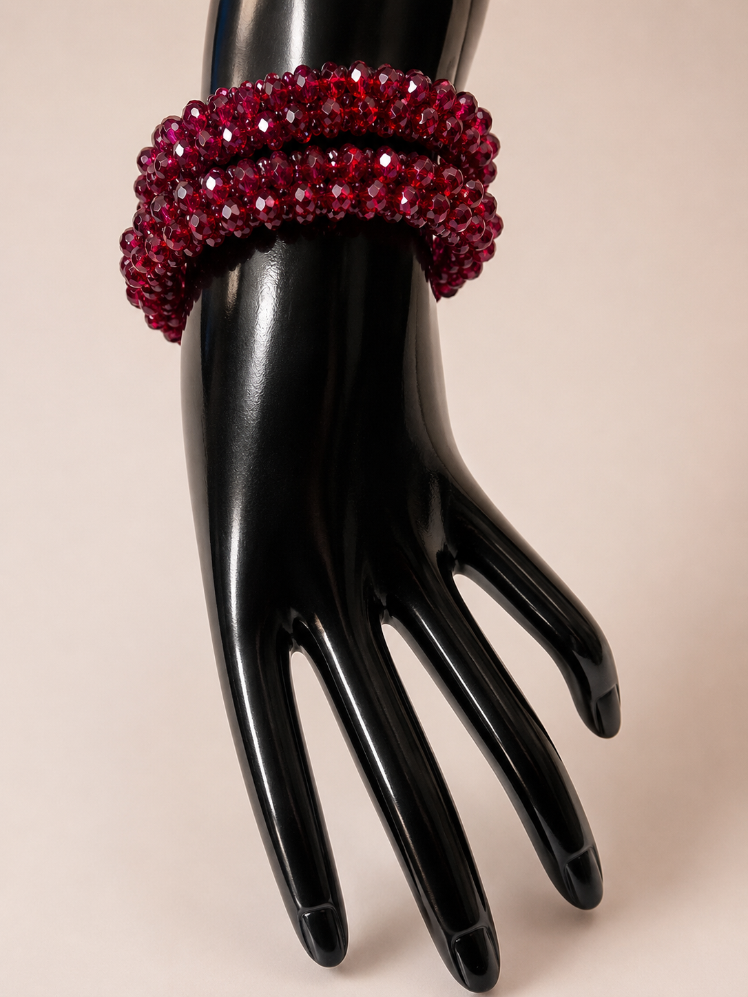 BURGANDY BLING 2PC BRACELET SET