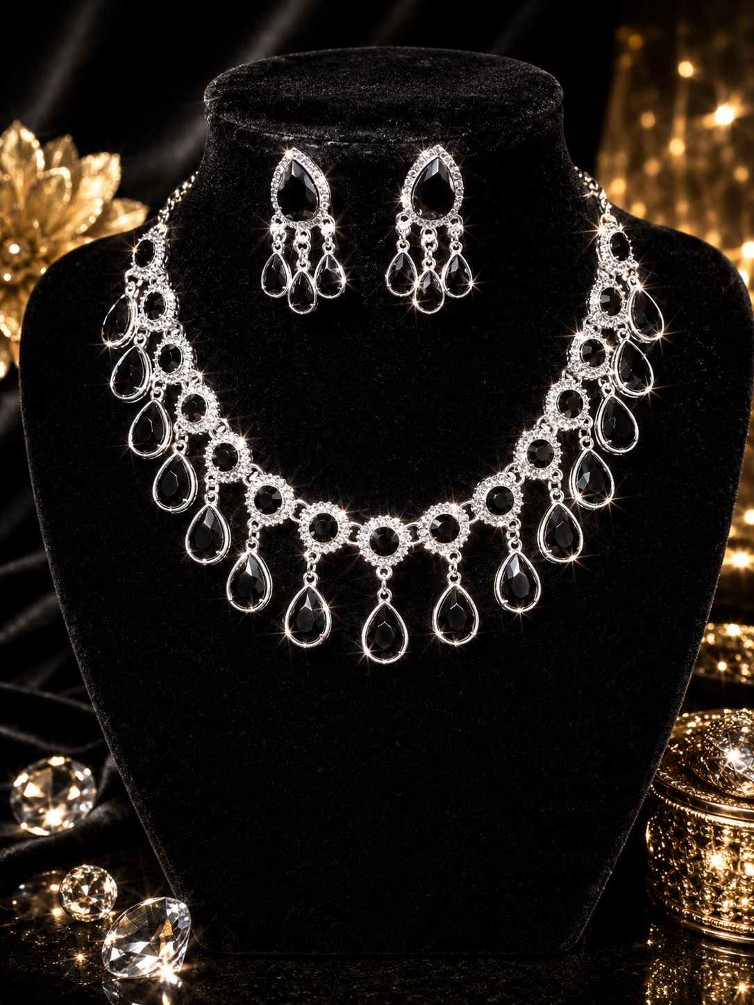 💎 Midnight Elegance 2 pc Necklace Set  DJ Collection