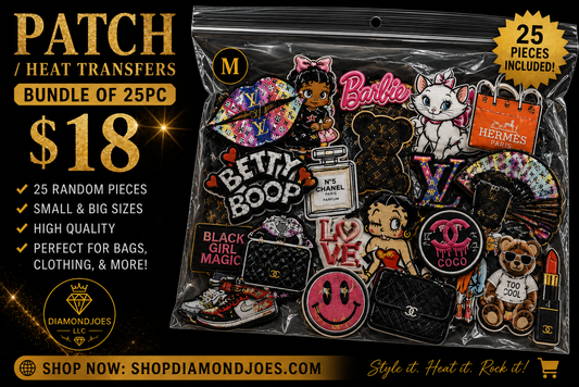 PATCHES/HEAT TRANSFERS BUNDLE 25PC