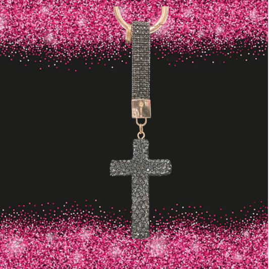 BLACK  CROSS  BLING KEY CHAIN