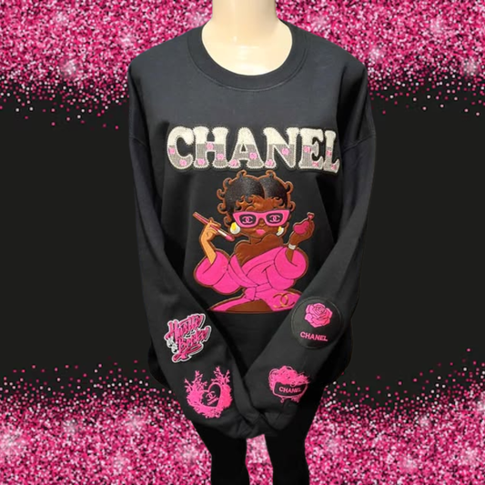 CHANEL PATCH SWEATSHIRT CUSTOM MADE