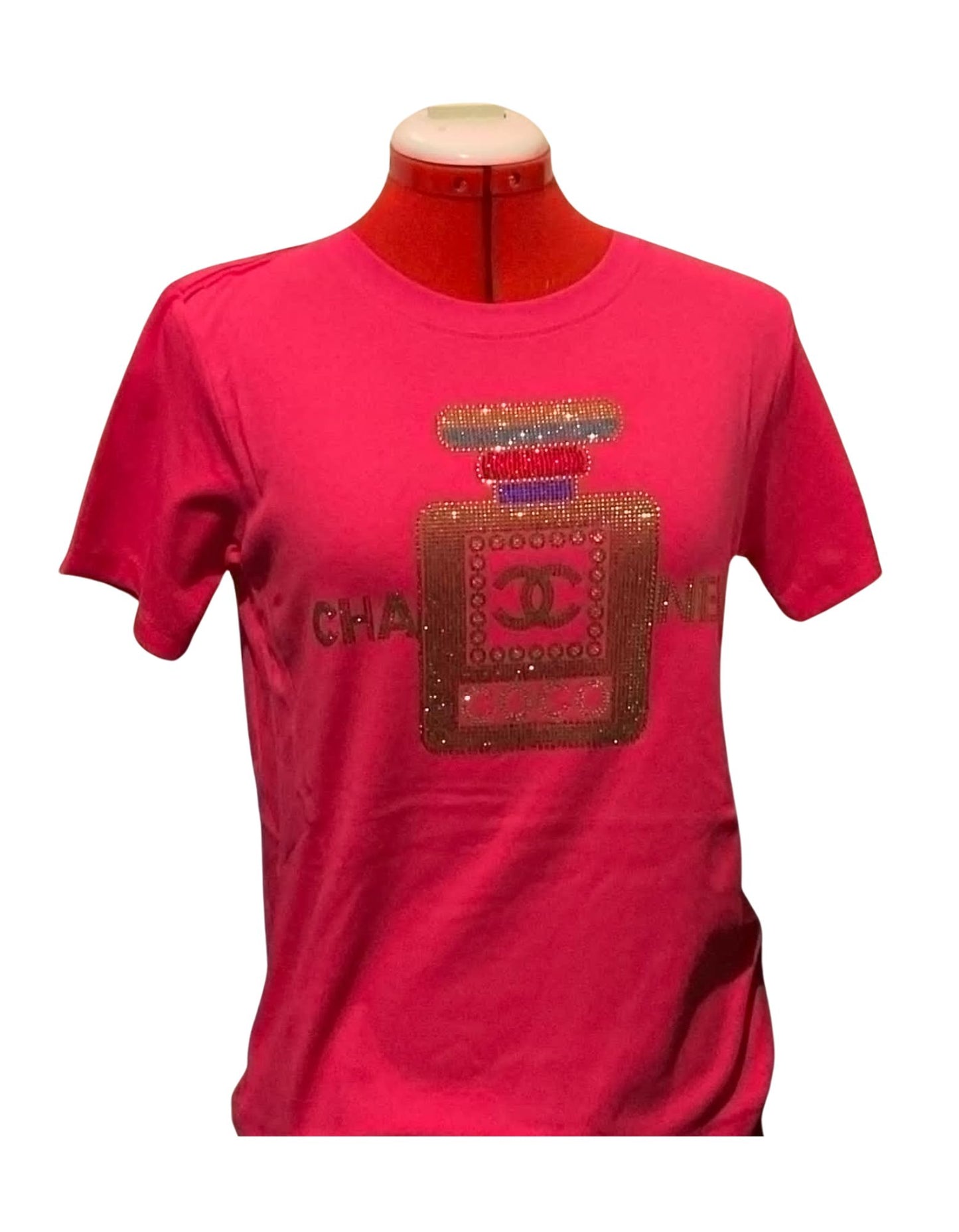 CHANEL PERFUME BOTTLE TSHIRT HOT PINK