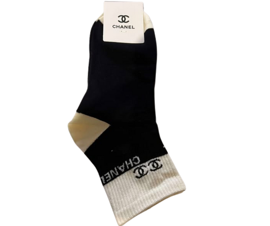 CHANEL SOCKS CREAM / BLACK