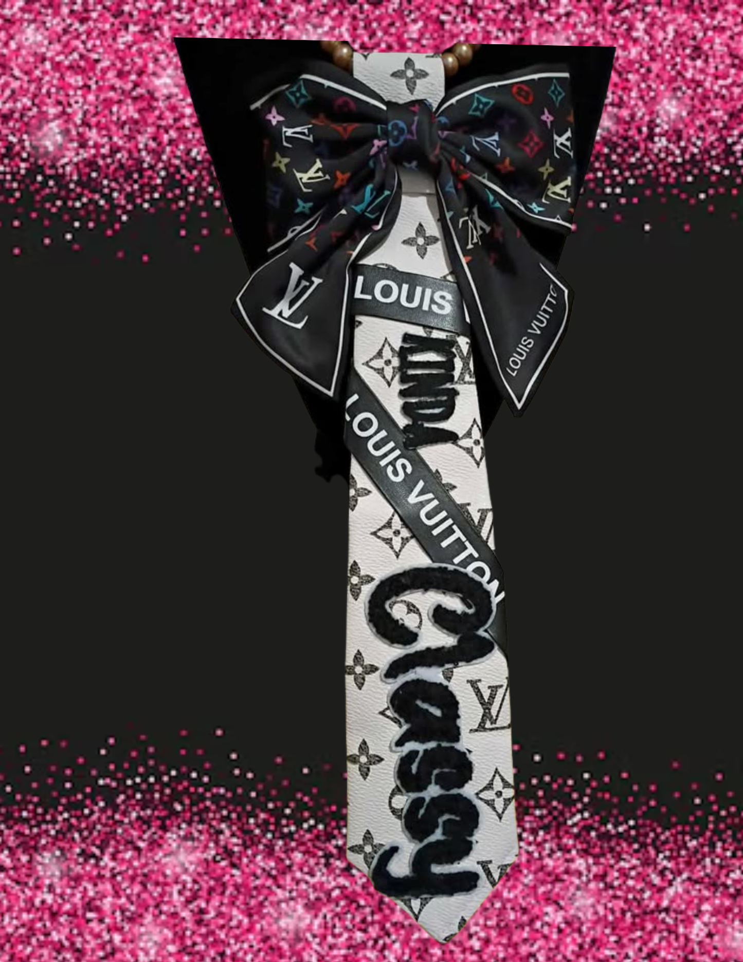 CUSTOM LV  BLACK MULTI KINDA CLASSIC  TIE