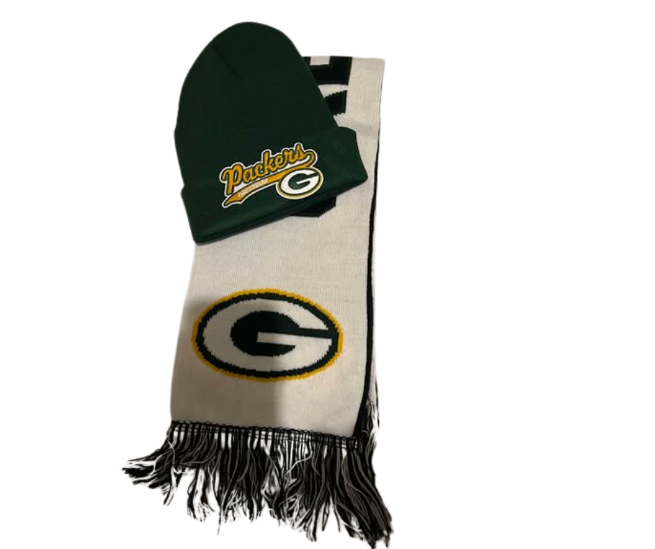 GREENBAY PACKERS BEENIE HAT & SCARVE