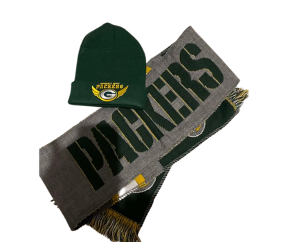 GREENBAY PACKERS BEENIE HAT & SCARVE