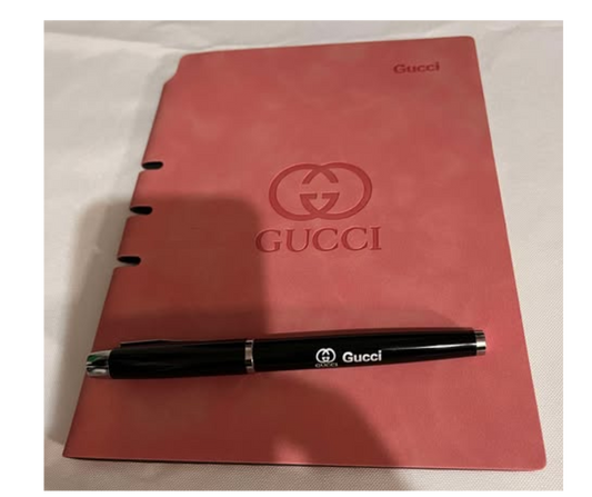 GUCCI PINK JOURNAL WITH MATCHING PEN