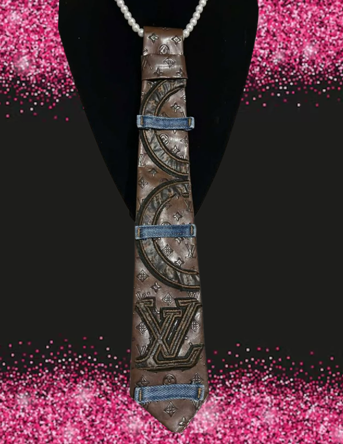 LV BROWN MONO JEAN TIE