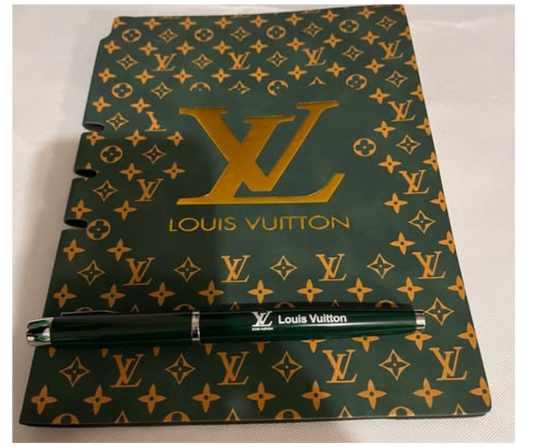 LV GREEN JOURNAL WITH MATCHING PEN