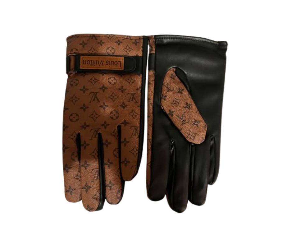 LOUIS VUITTON TAN MONO LEATHER GLOVES