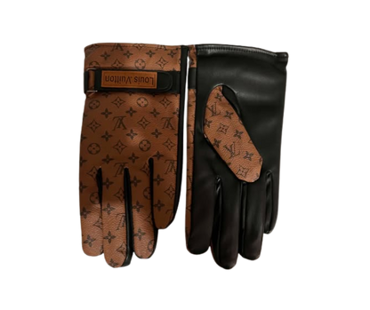 LOUIS VUITTON TAN MONO LEATHER GLOVES