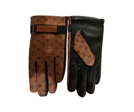 LOUIS VUITTON TAN MONO LEATHER GLOVES
