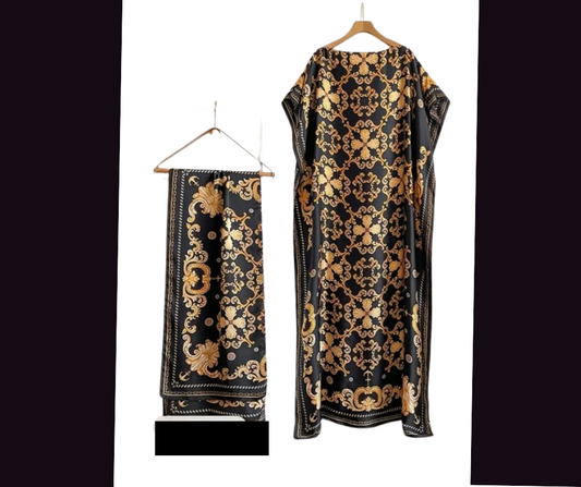 MOO MOO BLACK/GOLD WITH MATCHING SCARVE