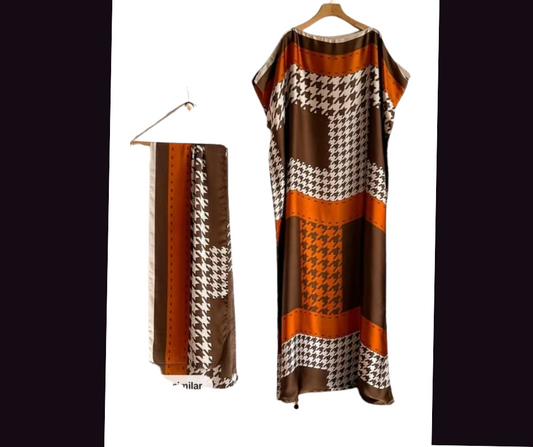 MOO MOO BROWN/ ROSE GOLD ORANGE WITH MATCHING SCAVE