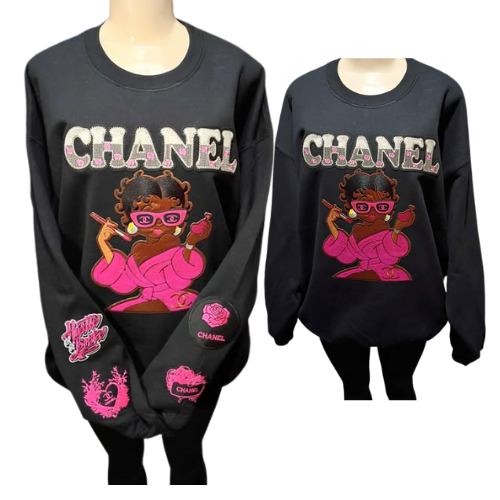 CHANEL BADDIE WITH SUNGLASSES  SWEAT SHIRT    BLACK FRIDAY DEAL