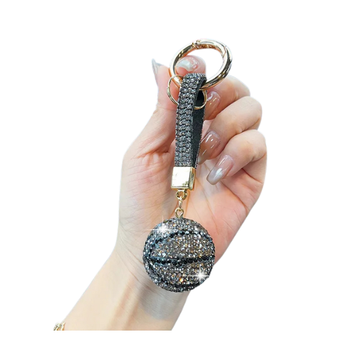 BASKET BALL BLING KEY CHAINS  SILVER