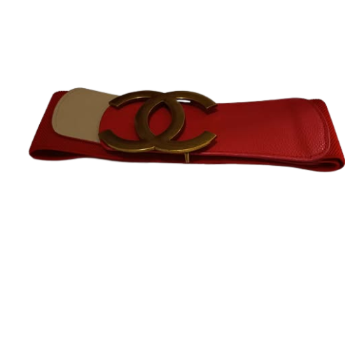 CHANEL  STRETCH BELT  RED