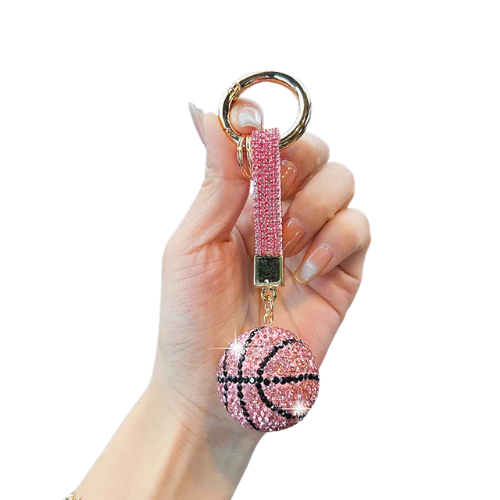 BASKET BALL BLING KEY CHAINS  SILVER