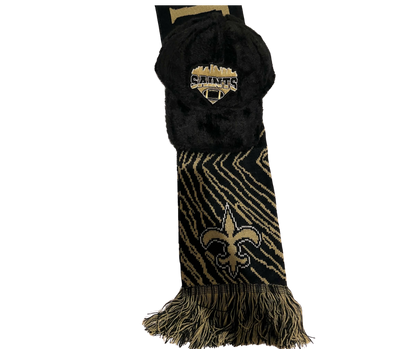 NEW ORLEANS SAINTS FUR CAP & SCARVE