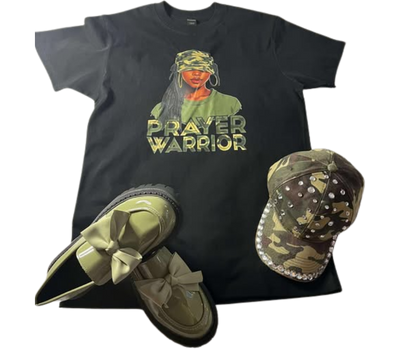 PRAYER WARRIOR CAMO TSHIRT   (ADD ON TO DREE IT UP)