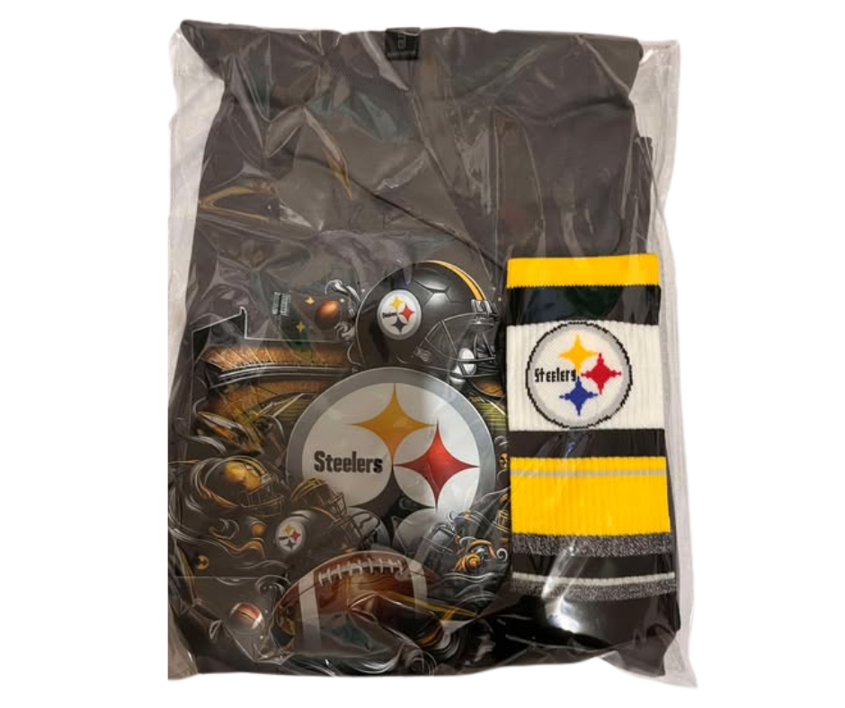 STEELERS  GIFT SET  TSHIRT  & SOCKS