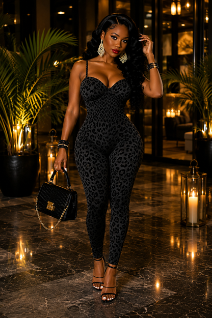 👑 Diamond Diva Leopard Jumpsuit Collection