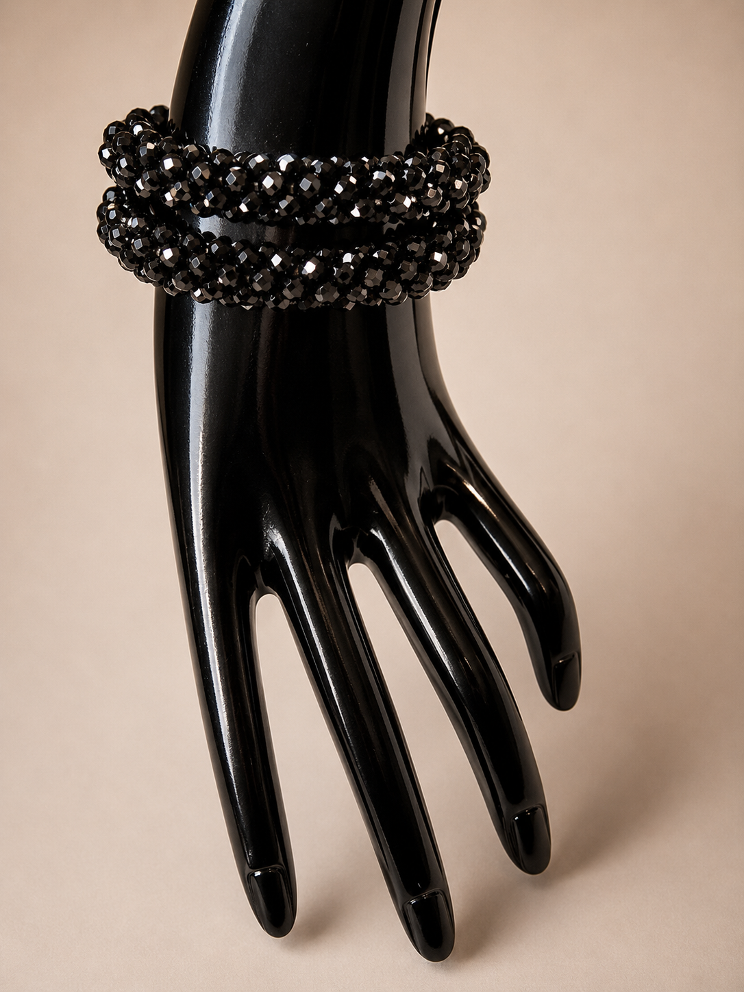 BLACK BLING 2PC BRACELET SET