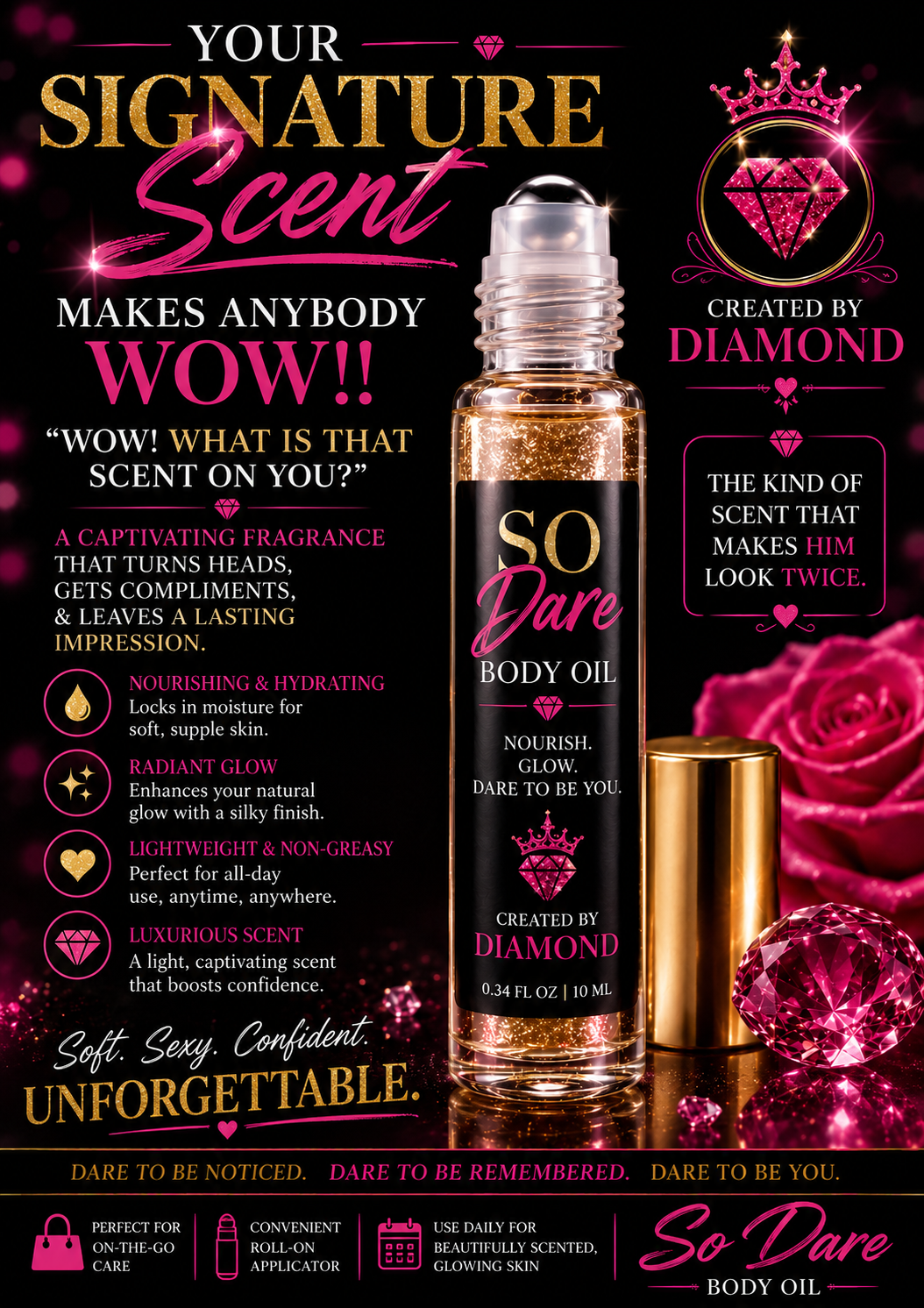 💎✨ INTRODUCING SO DARE BODY OIL — CREATED BY DIAMOND ✨💎
