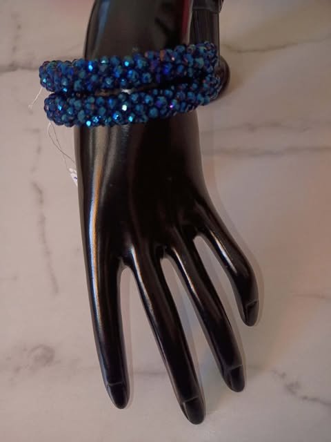 ROYAL BLUE BLING 2PC BRACELET SET